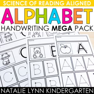Alphabet letter formation handwriting worksheets bundle
