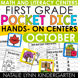 pocket dice roll and color center October first grade