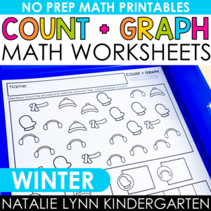 Winter Count and Graph Kindergarten math worksheets cover