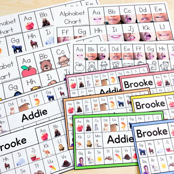 FREE real photo alphabet charts and editable student nametags