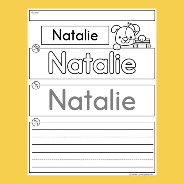 Editable Monthly Name Worksheets - Natalie Lynn Kindergarten