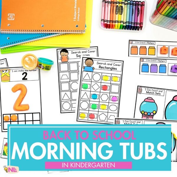 Back to School Morning Tubs in Kindergarten